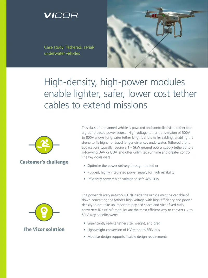 Tethered Aerial and Underwater Vehicle Power Solutions