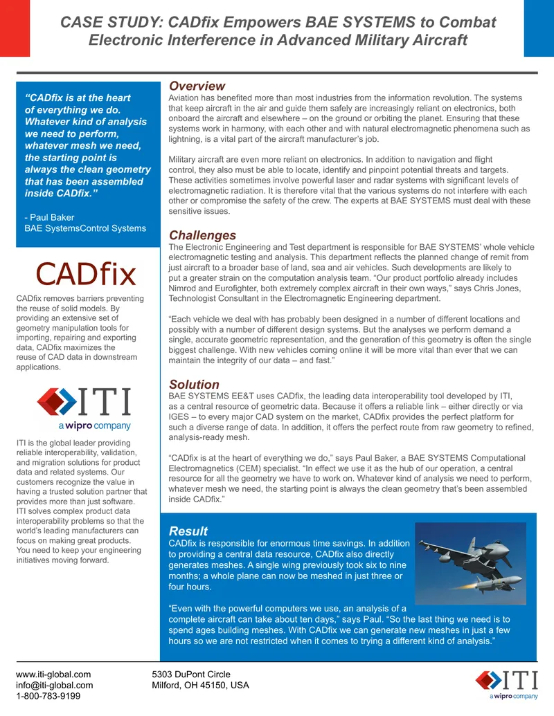 CADfix Implementation at BAE Systems for Electromagnetic Testing