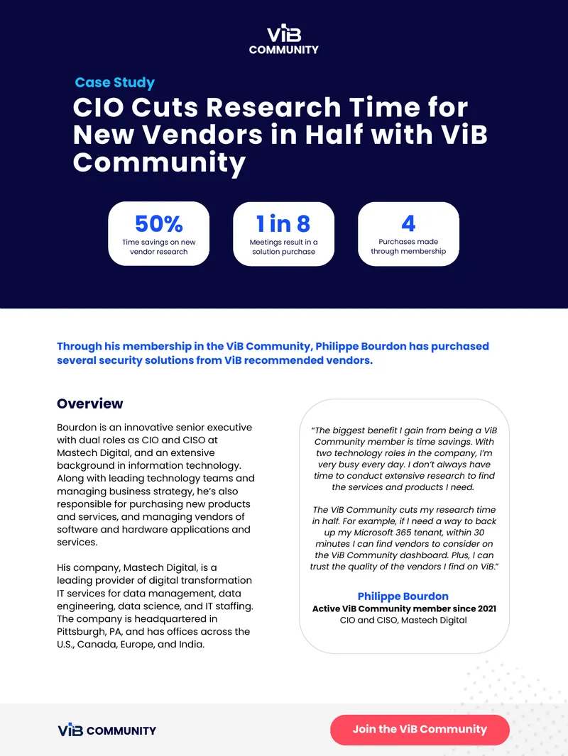 CIO Cuts Research Time for New Vendors in Half with ViB Community