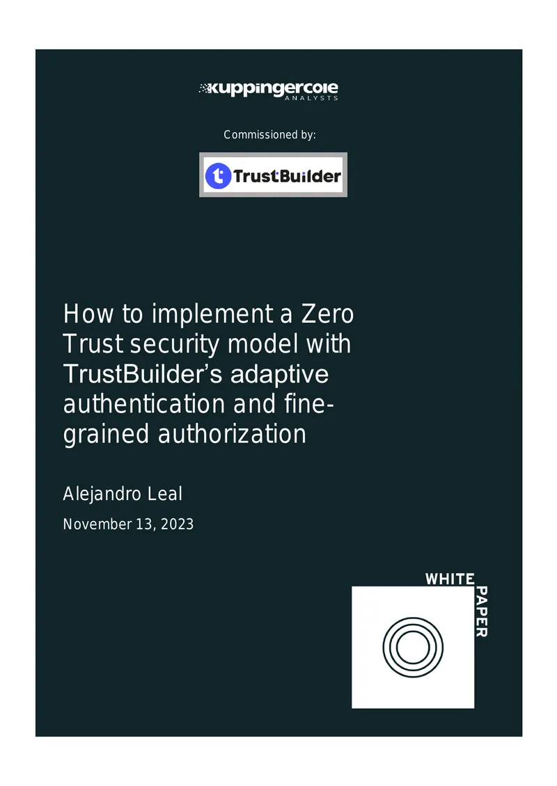 Implementing a Zero Trust Security Model with TrustBuilder