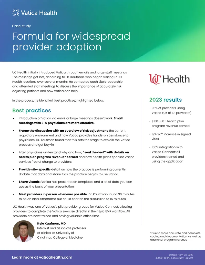 Best Practices for Vatica Adoption in Healthcare