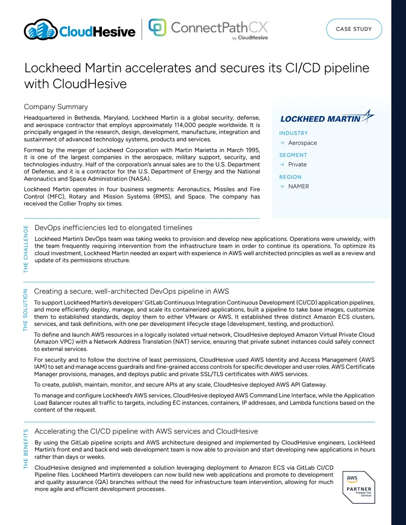 Lockheed Martin CI/CD Pipeline Optimization Case Study