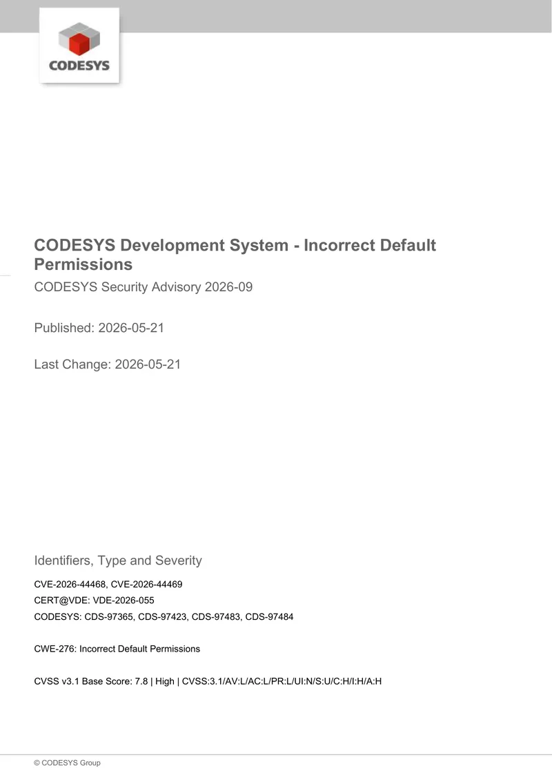 CODESYS Development System Security Advisory 2026-09