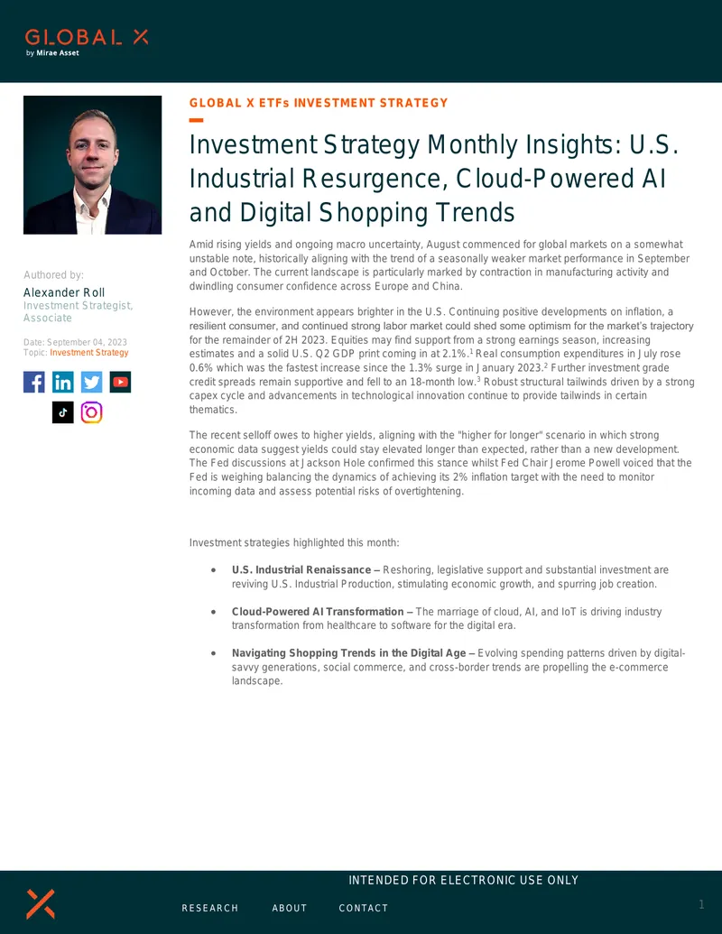 Investment Strategy Monthly Insights on U.S. Market Trends