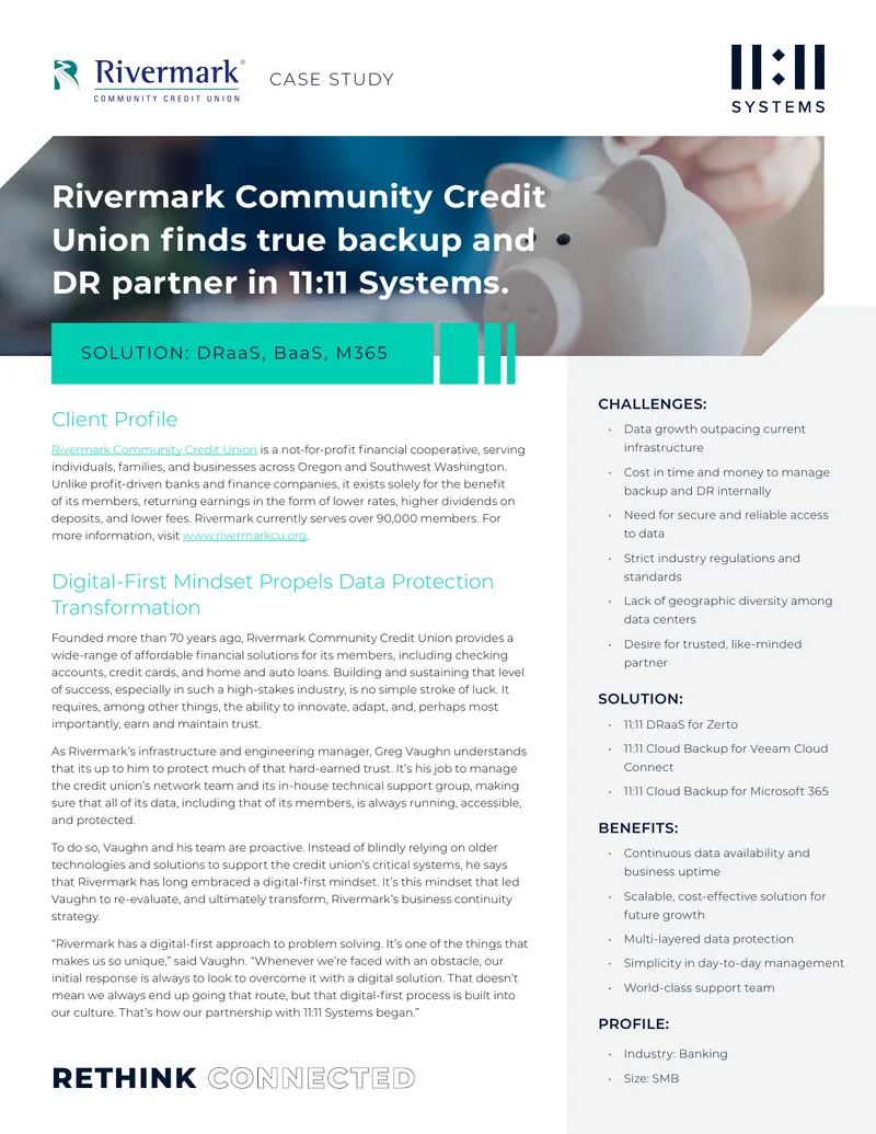 Rivermark Community Credit Union Data Protection Case Study