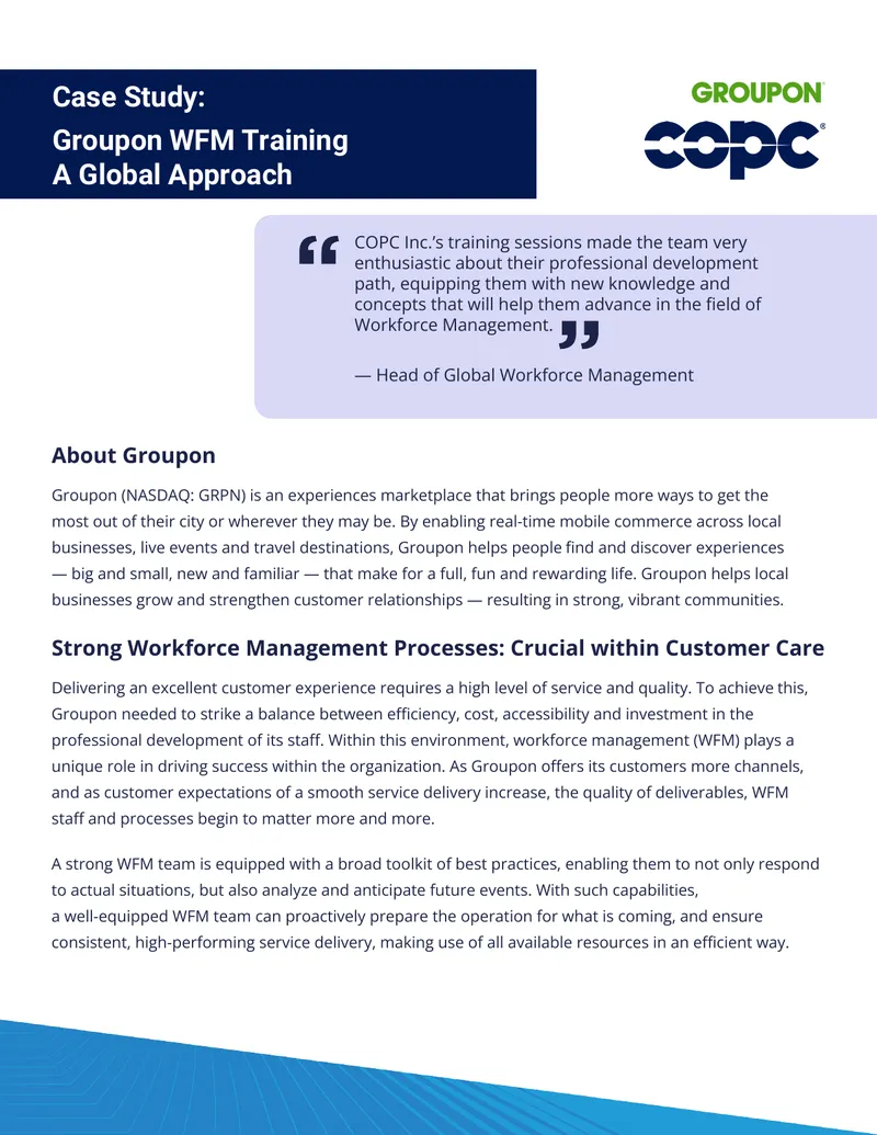 Groupon Workforce Management Training Case Study
