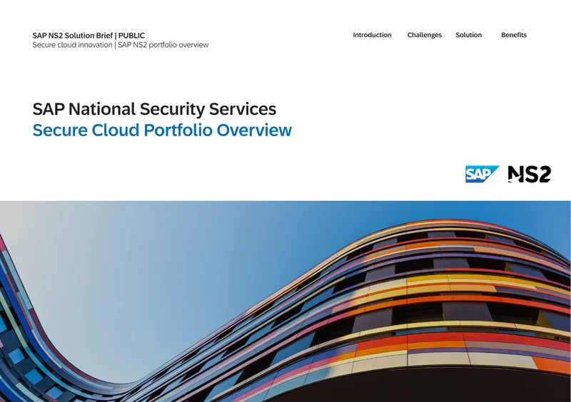 SAP National Security Services Cloud Portfolio Overview