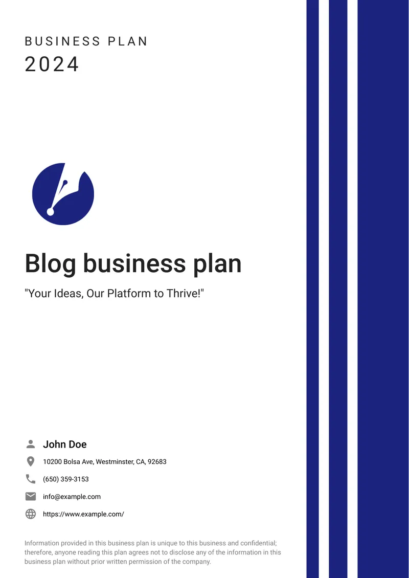 Blog Business Plan for 2024