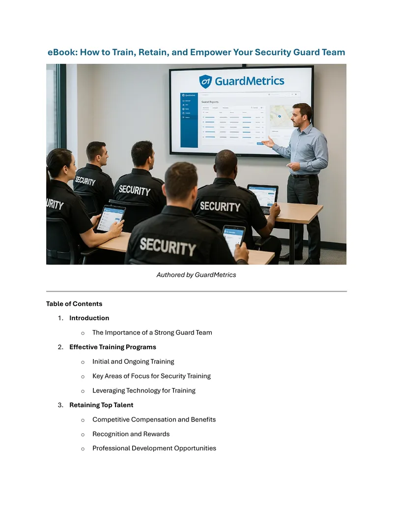 Training and Retention Strategies for Security Guards