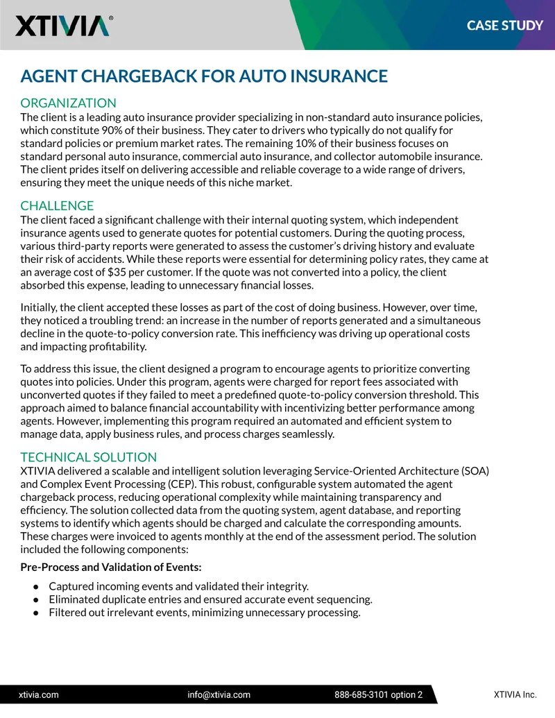 Agent Chargeback Process Automation for Auto Insurance