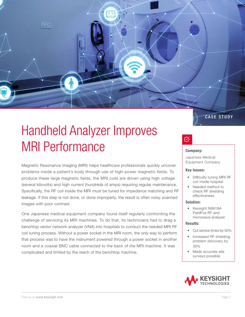 Handheld Analyzer Enhances MRI Service Efficiency