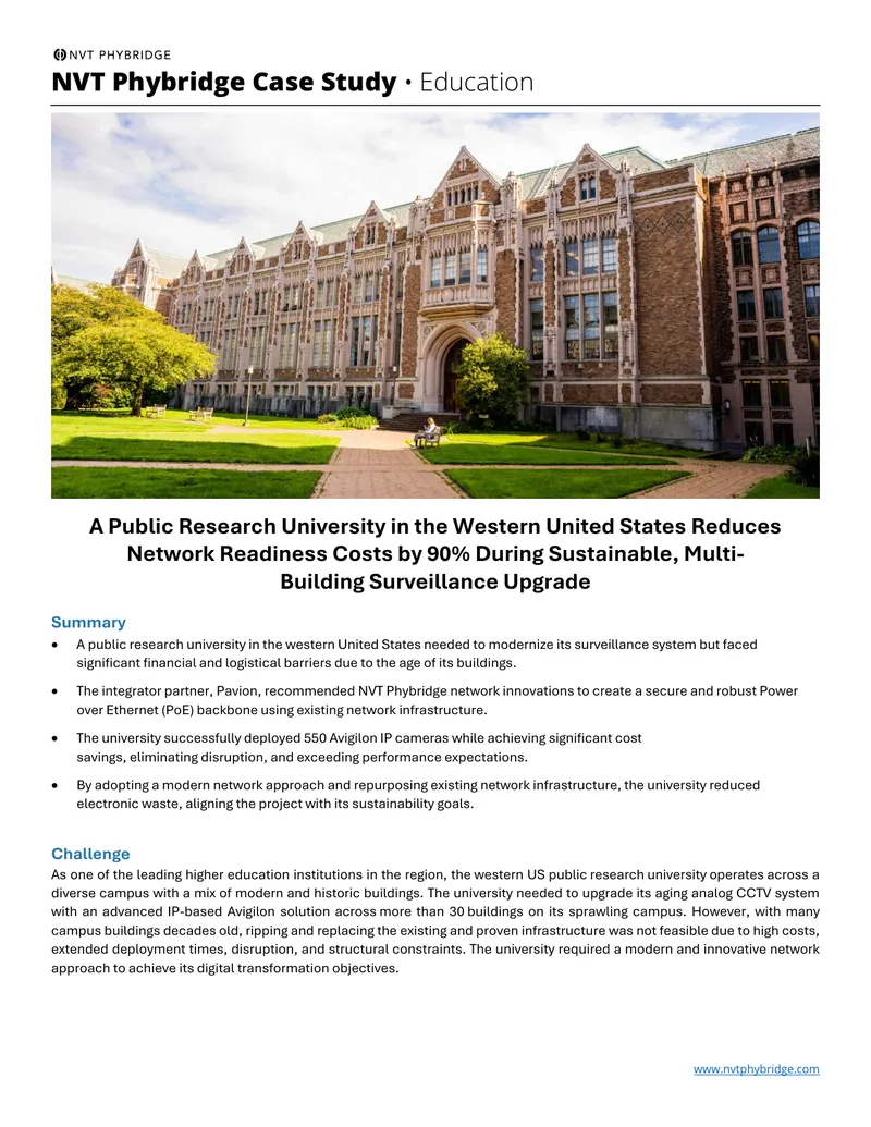 Public University Surveillance System Upgrade Case Study