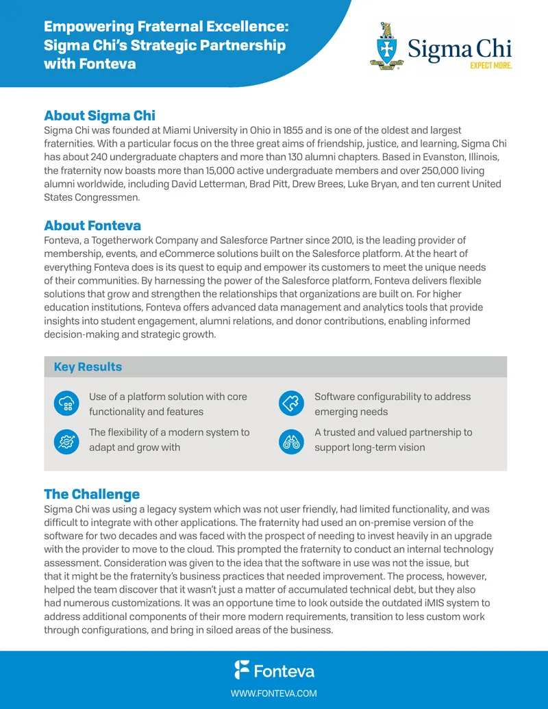 Sigma Chi Partnership with Fonteva for Digital Transformation