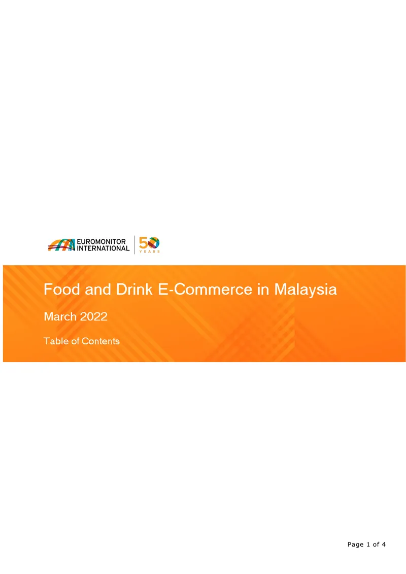 Food and Drink E-Commerce Market Analysis