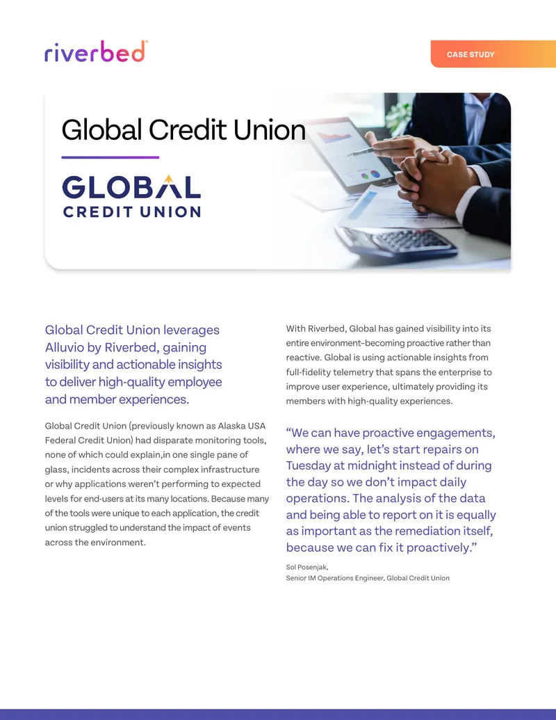 Global Credit Union Case Study on Alluvio Implementation
