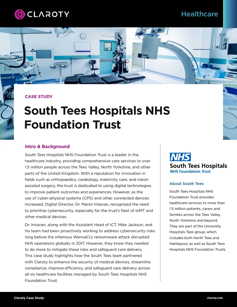 South Tees Hospitals NHS Foundation Trust Cybersecurity Case Study