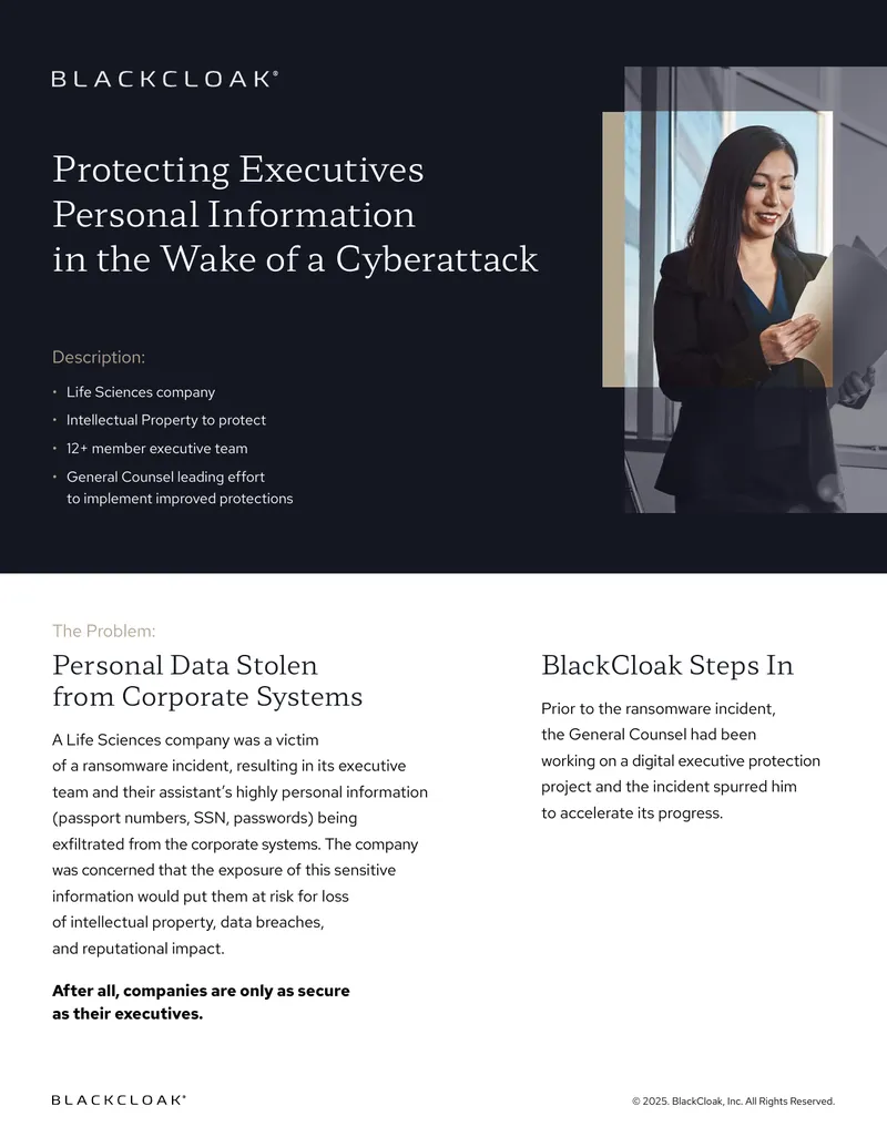 Protecting Executives Personal Information After Cyberattack