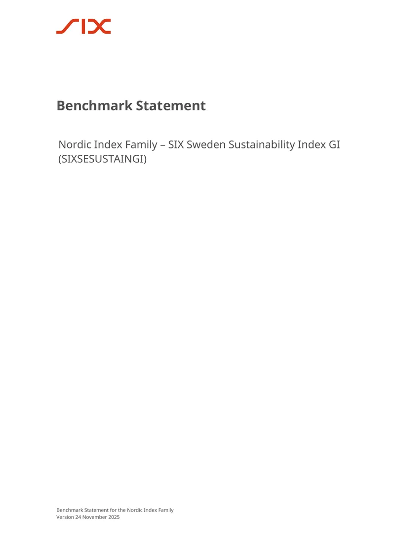 Benchmark Statement for the Nordic Index Family