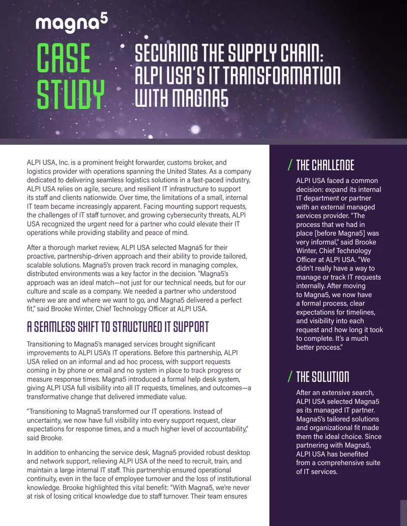 ALPI USA IT Transformation Case Study
