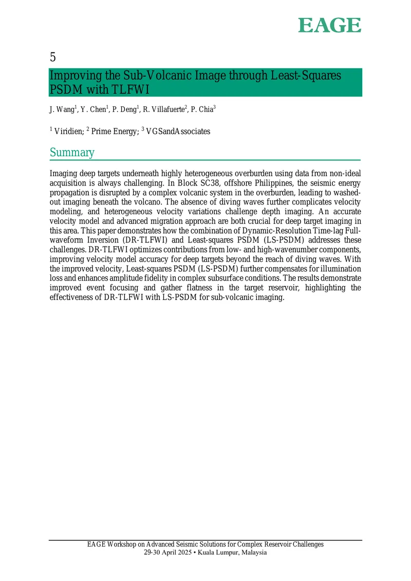 Improving Sub-Volcanic Imaging with DR-TLFWI and LS-PSDM