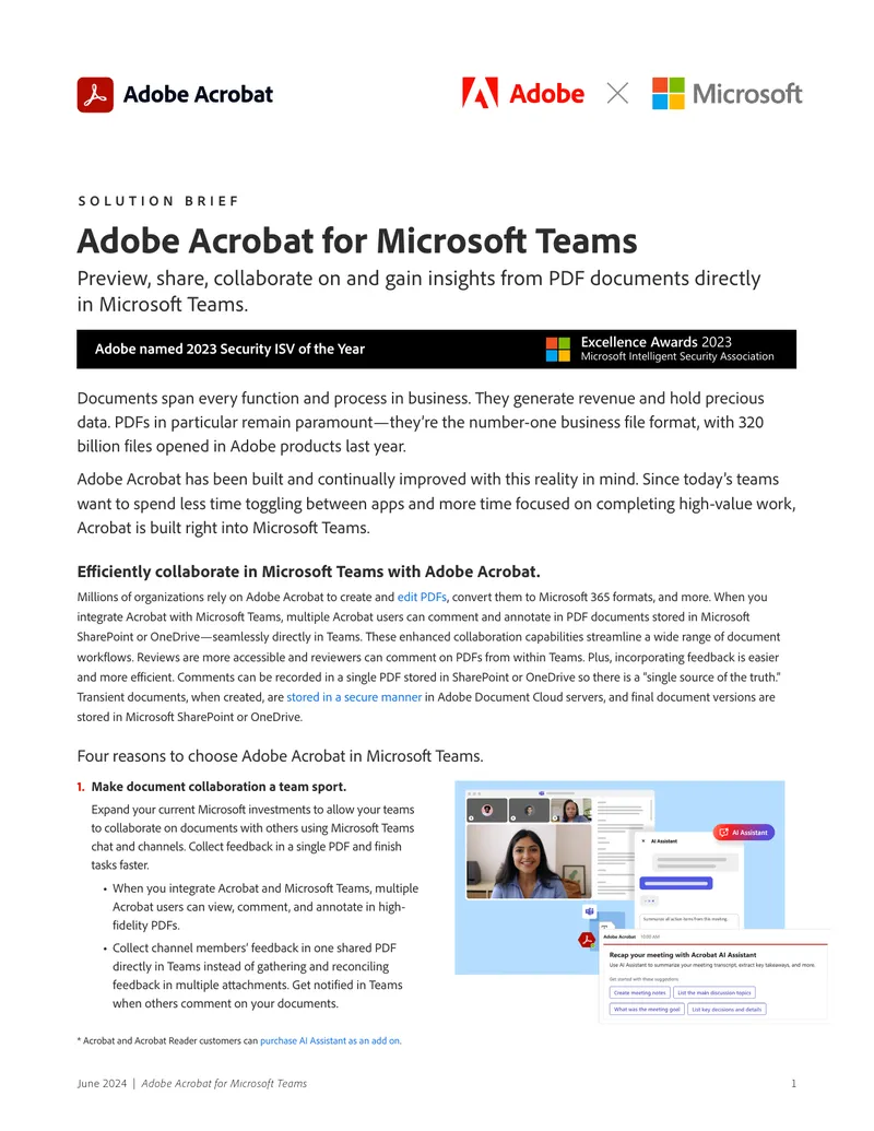 Adobe Acrobat Integration with Microsoft Teams