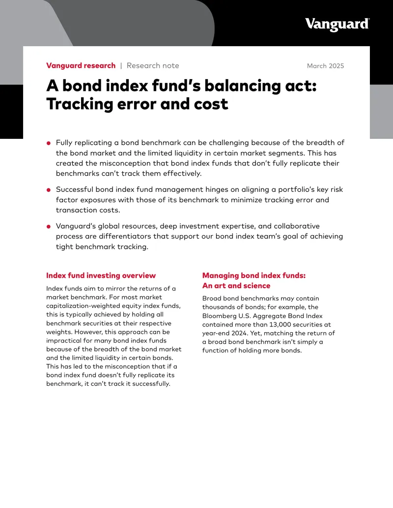 Bond Index Fund Management Strategies
