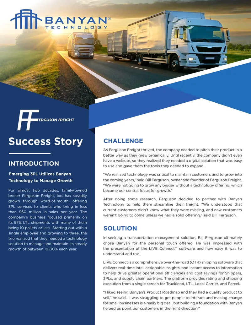 Ferguson Freight Growth Through Technology Partnership