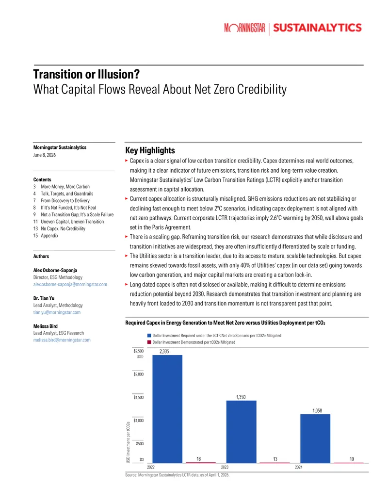Capital Flows and Net Zero Credibility Analysis