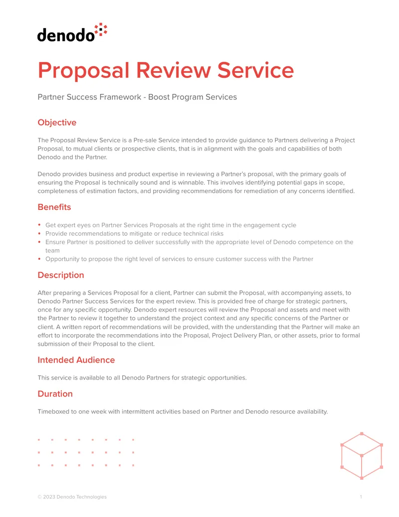 Proposal Review Service for Partners