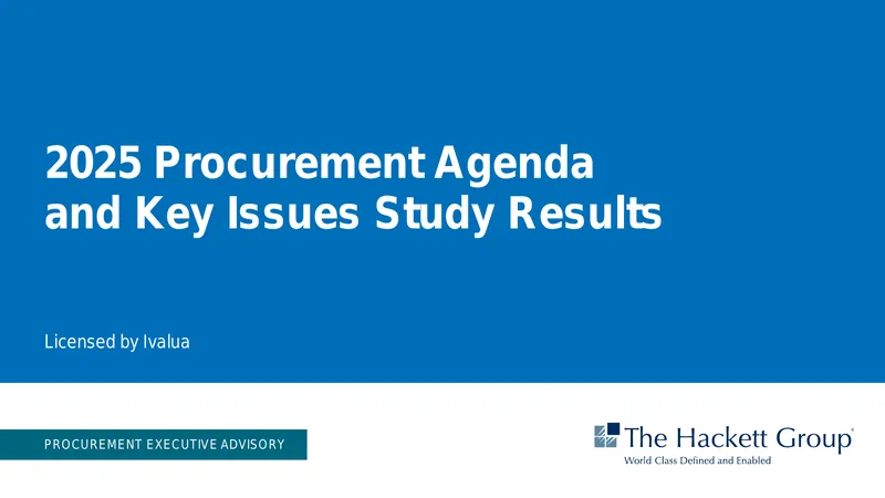 2025 Procurement Agenda and Key Issues Study Results