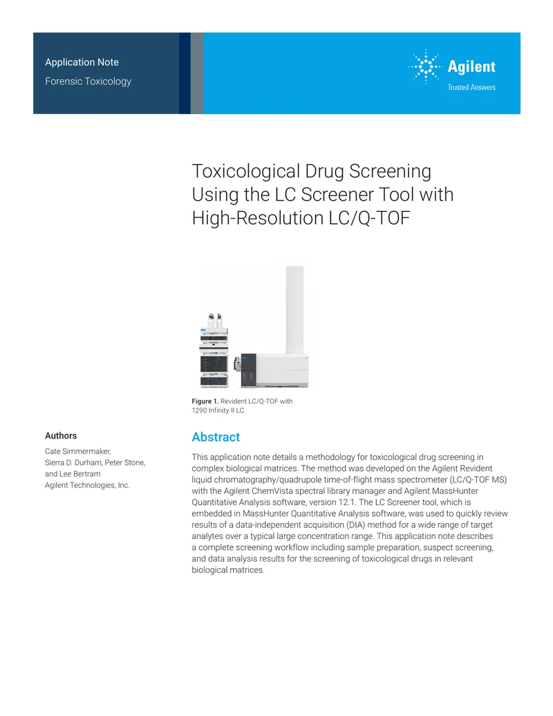 Methodology for Toxicological Drug Screening