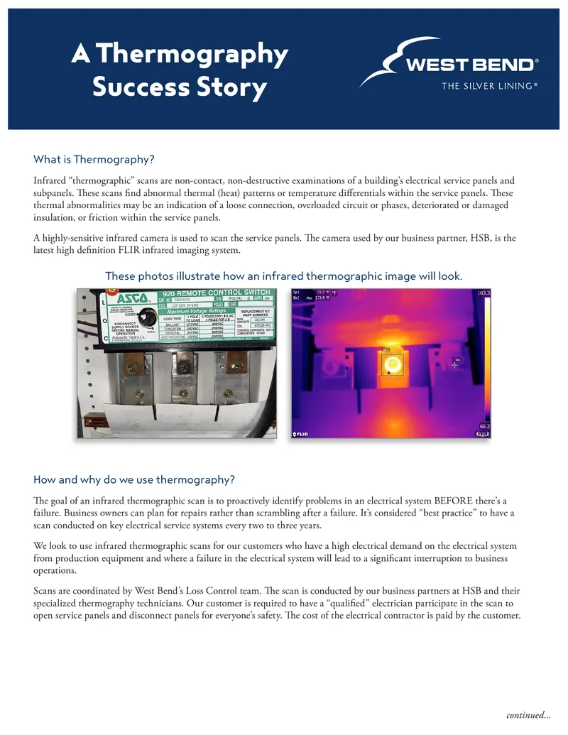 Thermography Success Story and Electrical Inspection Report