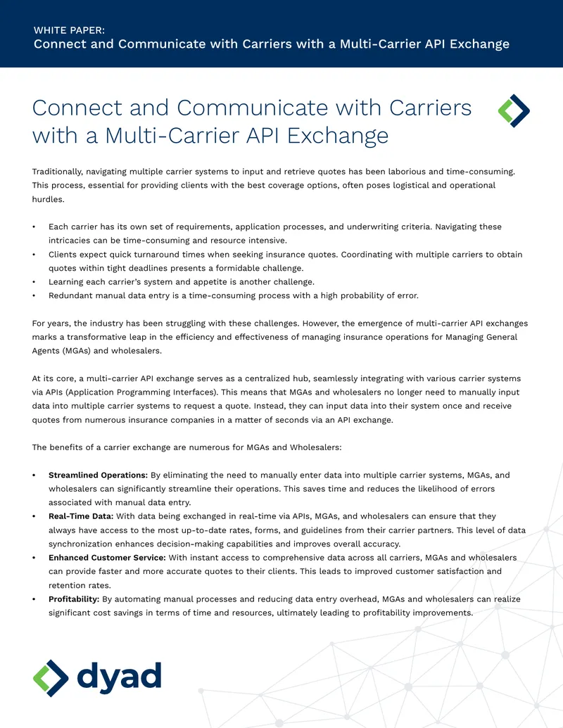 Multi-Carrier API Exchange for Insurance Operations