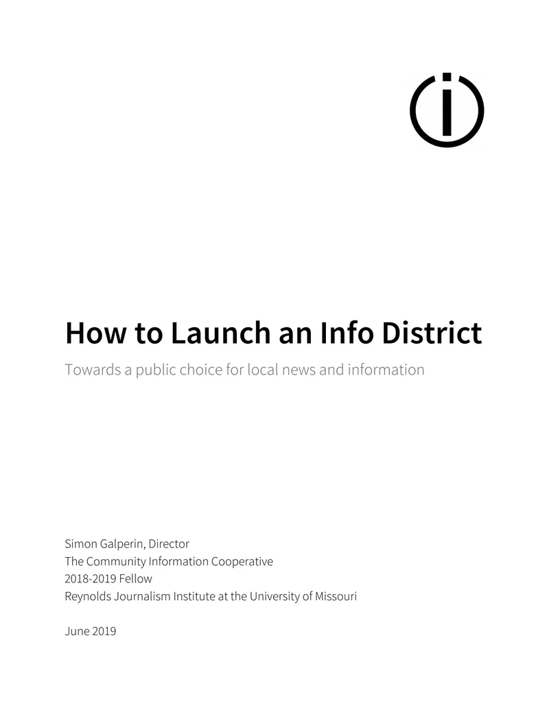 Guide to Launching an Info District