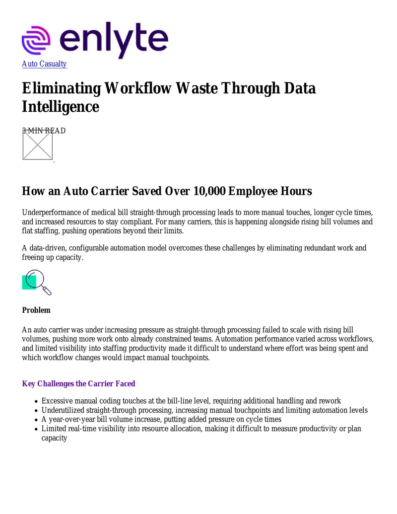 Auto Carrier Workflow Optimization Case Study