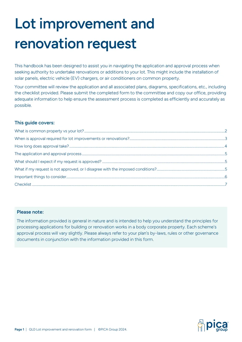 QLD Lot Improvement and Renovation Guide