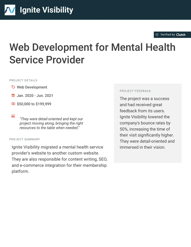 Web Development Project for Mental Health Service Provider