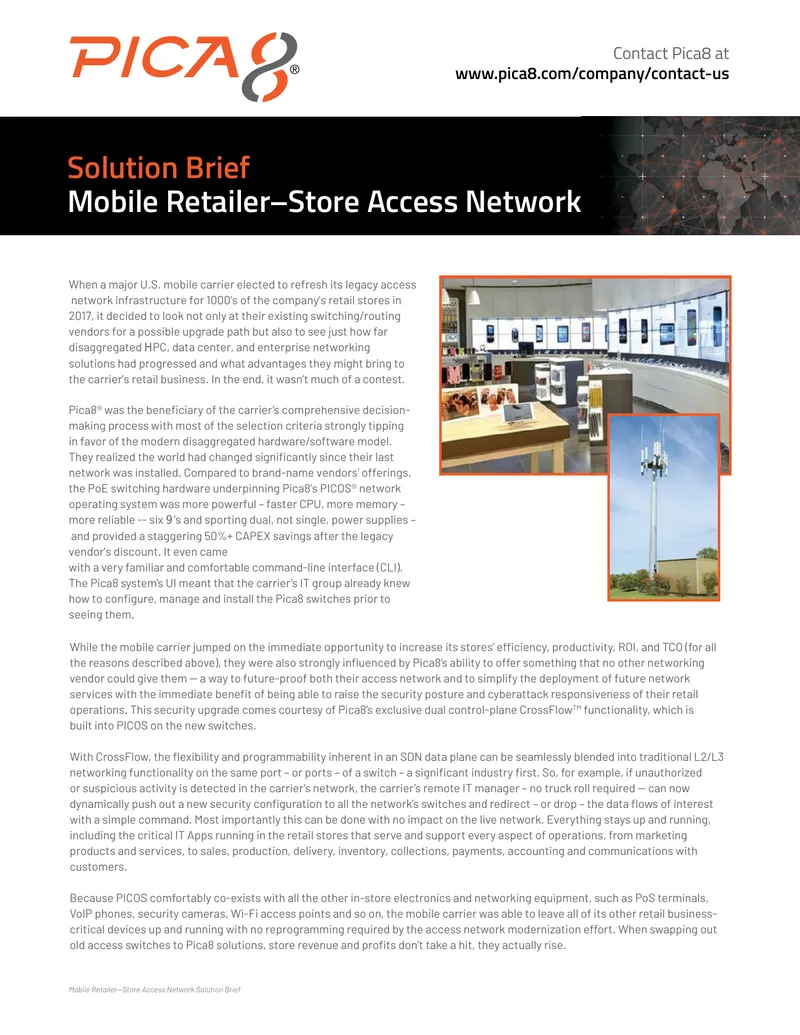 Mobile Retailer Store Access Network Solution Brief