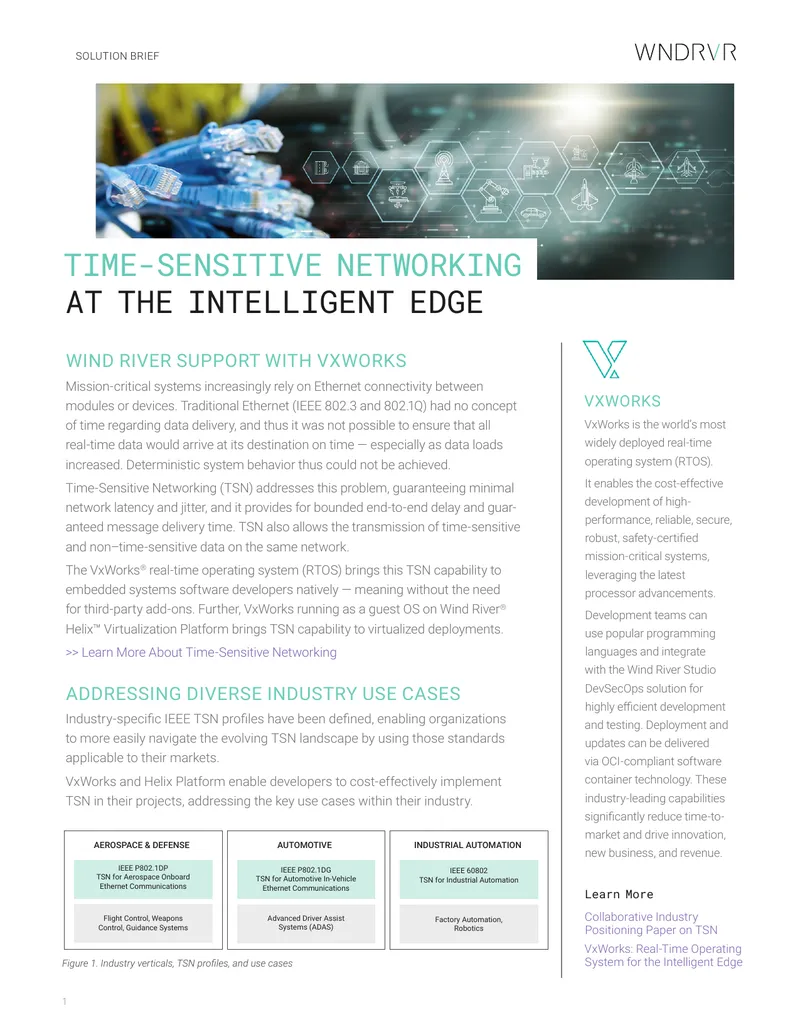 Wind River Support with VxWorks Solution Brief