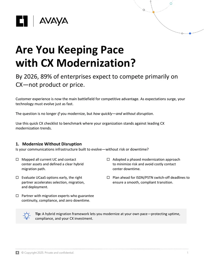 Customer Experience Modernization Checklist