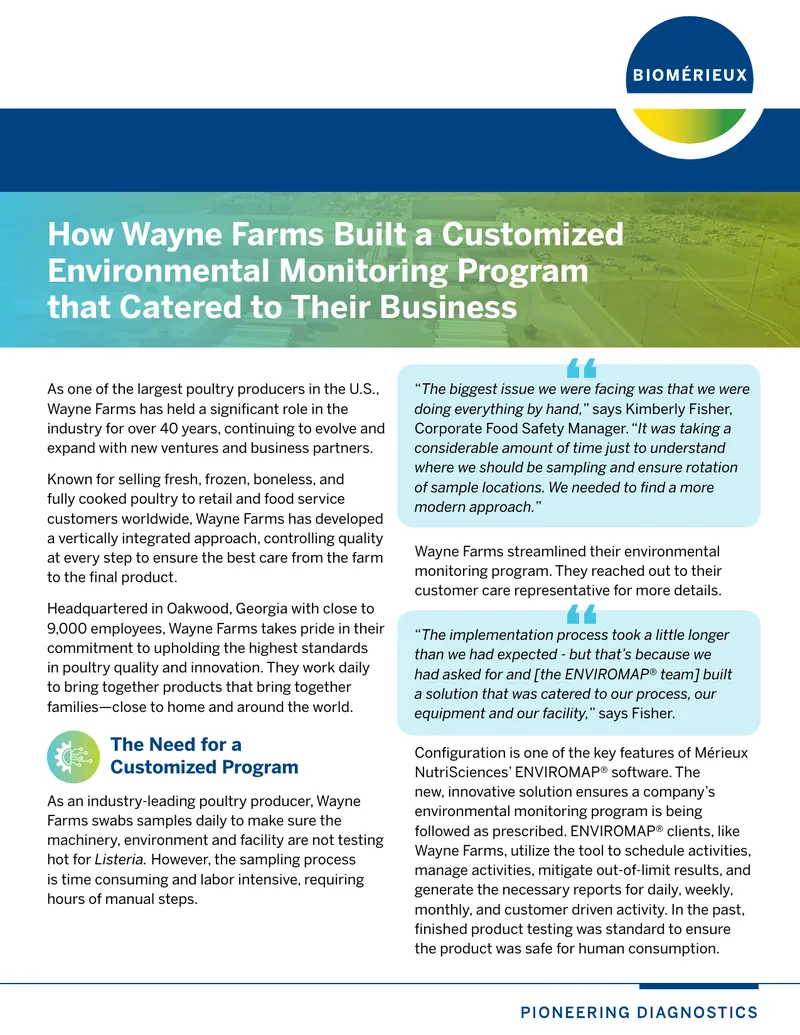 Wayne Farms Customized Environmental Monitoring Program