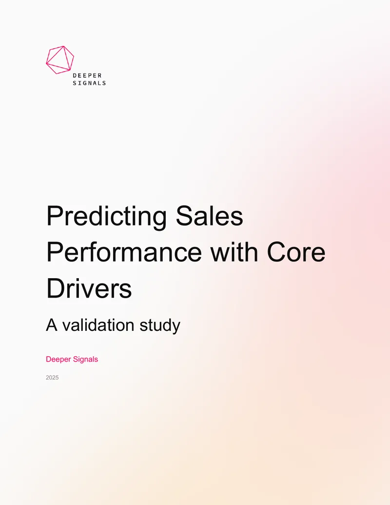 Predicting Sales Performance with Core Drivers