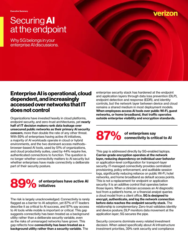 5G Connectivity in Enterprise AI Security