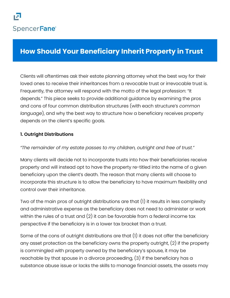 Beneficiary Inheritance Structures in Trusts