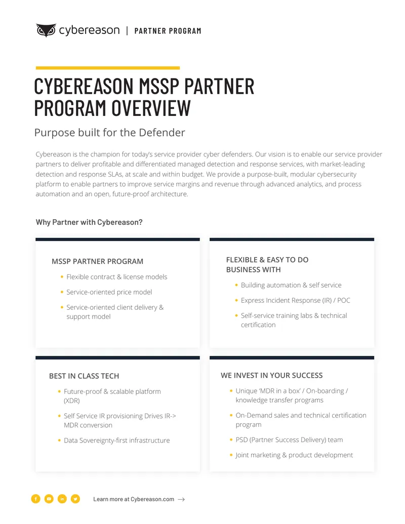 Cybereason MSSP Partner Program Overview