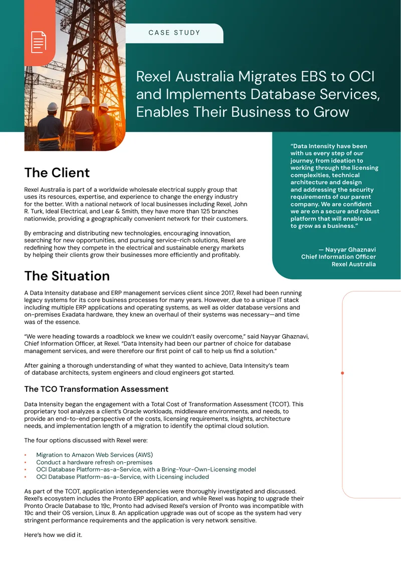 Rexel Australia EBS Migration to OCI Case Study