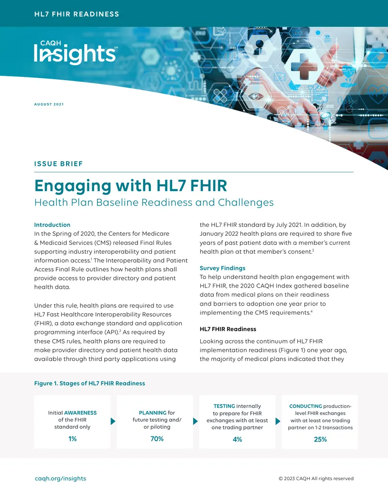HL7 FHIR Readiness Issue Brief
