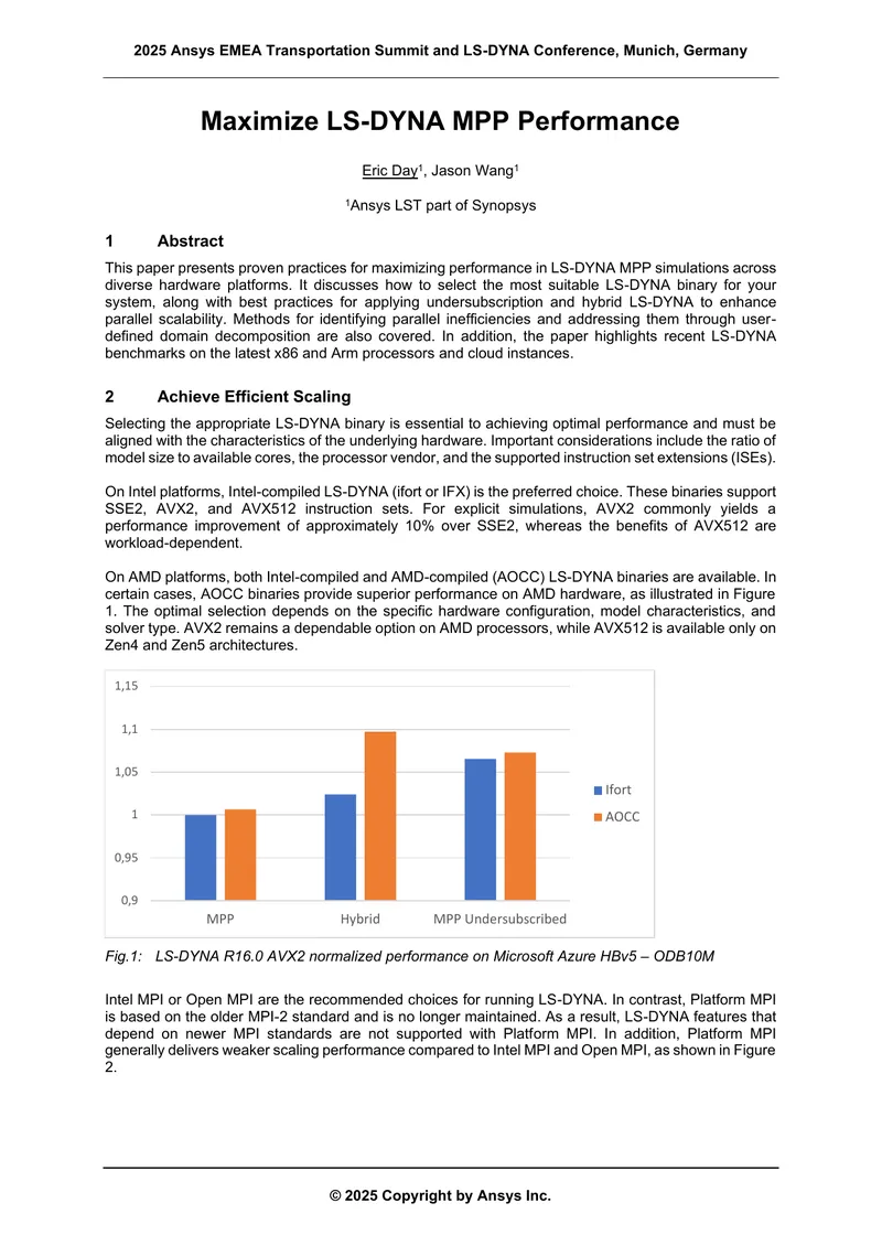 Maximizing LS-DYNA MPP Performance Practices
