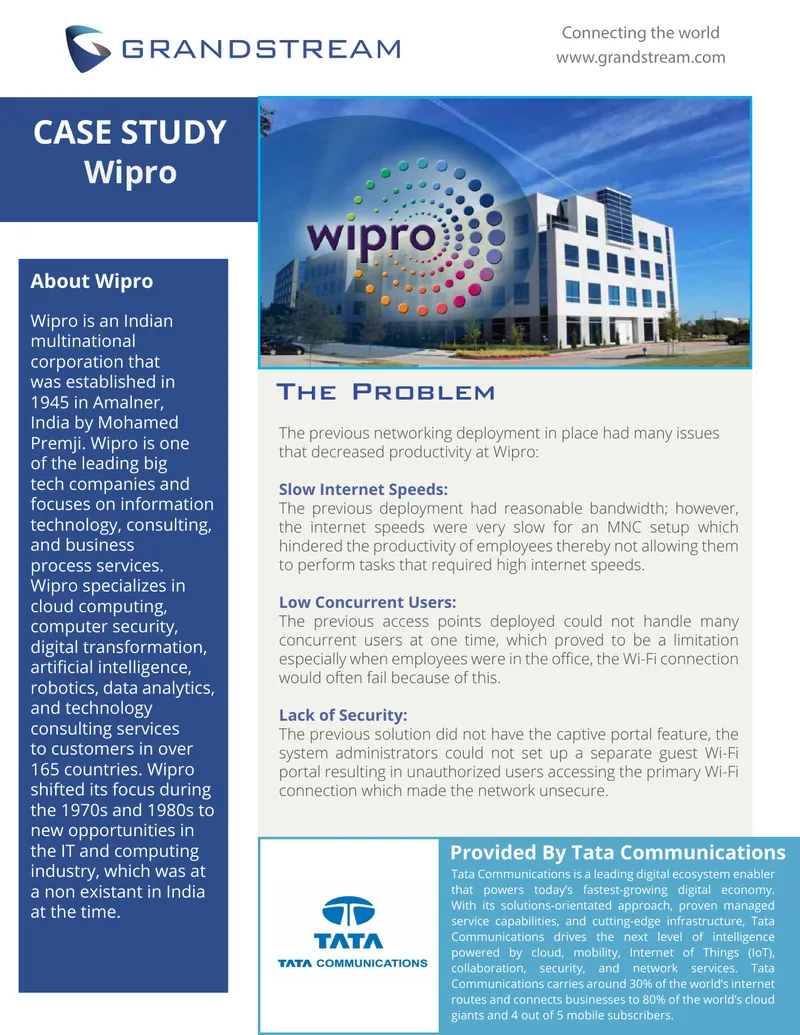 Wipro Networking Deployment Case Study