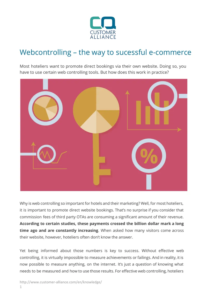 Web Controlling for Successful E-Commerce in Hotels